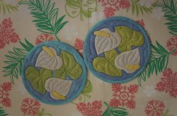 画像1: アンスリウムのコースター(ライトブルー)